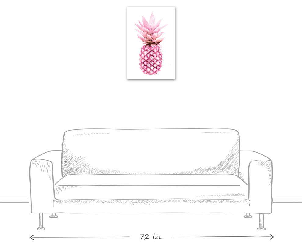Watercolor Pink Pineapple 16x24 Canvas Wall Art