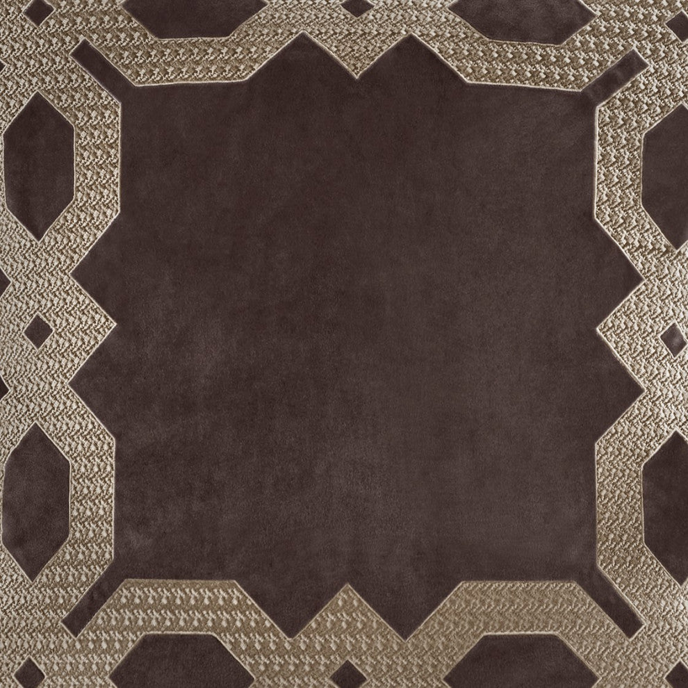 Croscill Clermont Traditional Embroidered Euro Sham, Brown