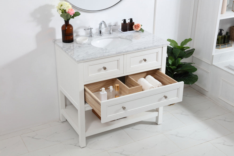 Matilda 36" Single Bathroom Vanity Set, White