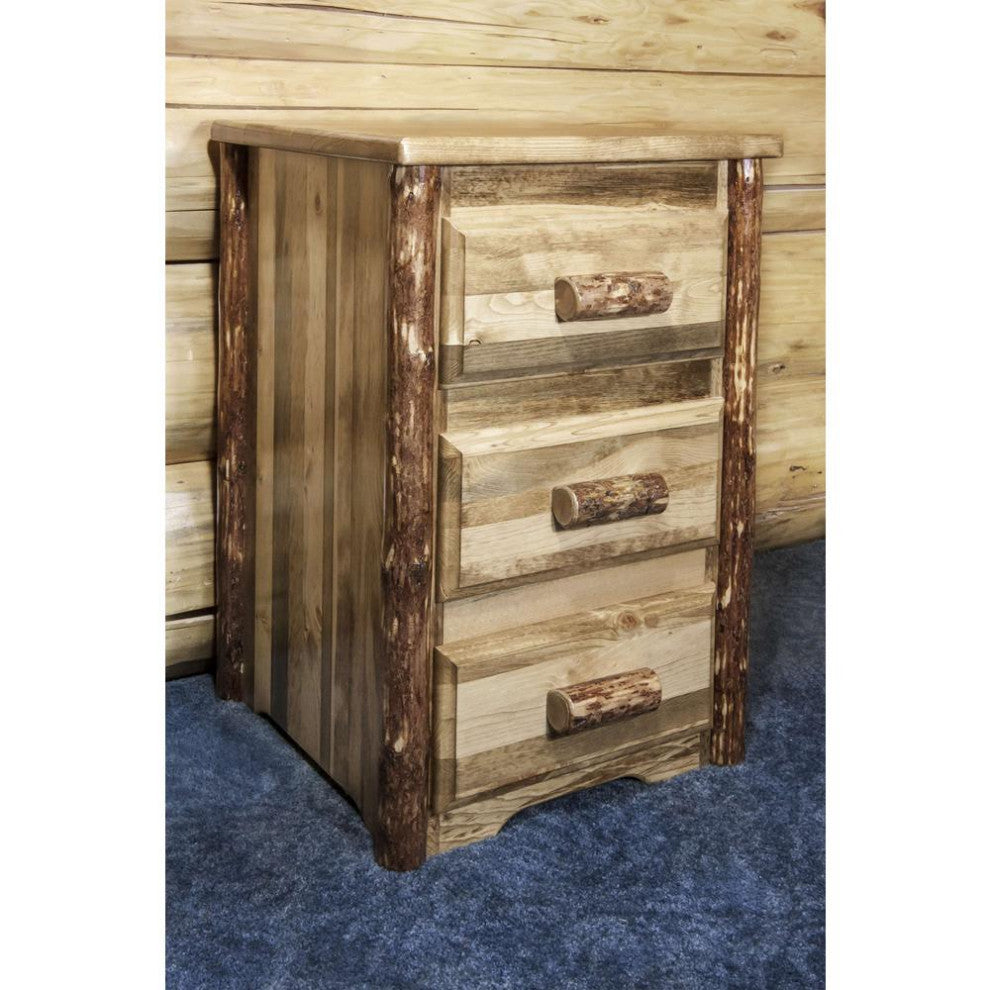 Glacier Country Collection Nightstand With 3 Drawers