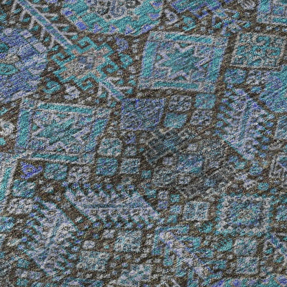 Premium Machine Washable Mayfield AMF574 Teal 3' x 5' Rug