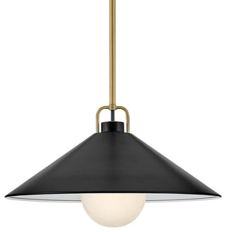 Lark 84437 Milo 1 Light 16"W Pendant - Lacquered Brass / Black