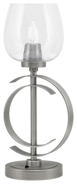 1-Light Table Lamp, Graphite Finish, 6" Clear Bubble Glass