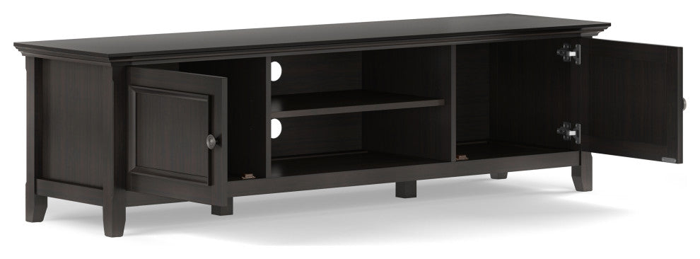 Amherst SOLID WOOD 72 inch Low TV Media Stand, Hickory Brown