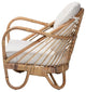 Aliane Modern Bohemian Natural Brown Antique Rattan Armchair