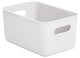 Superio Ribbed Storage Bin, Plastic Storage Basket, White, 5 L