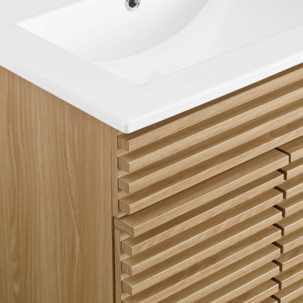Render Bathroom Vanity Oak White