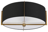 Black Contemporary Semi-Flush Mount With Aged Brass Metal