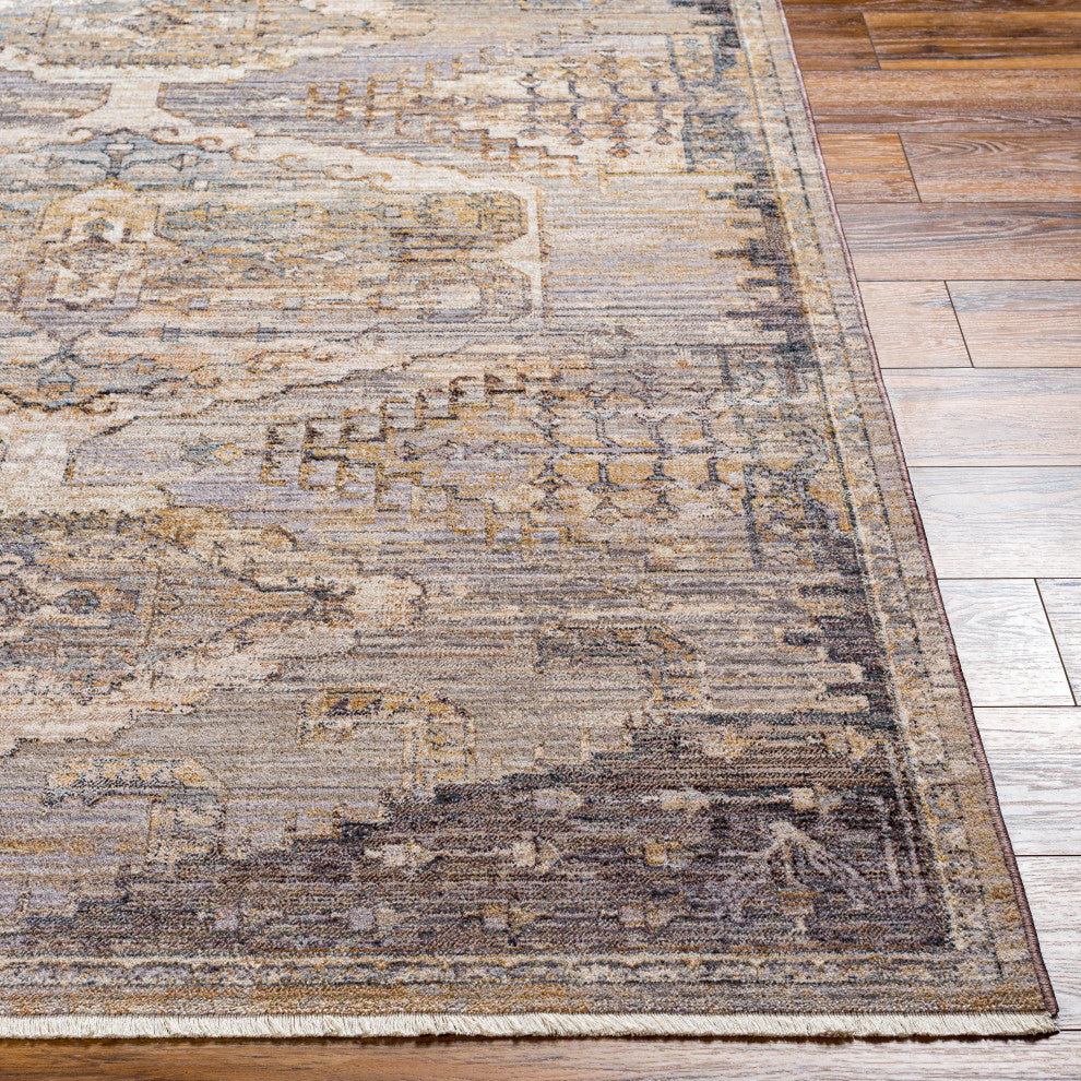 Surya Aida AAD-2303 Machine Woven Area Rug, Beige, 2'7" x 9'