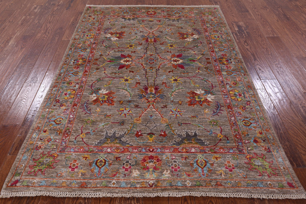 5' 0" X 6' 9" Persian Tabriz Handmade Wool Rug Q7656