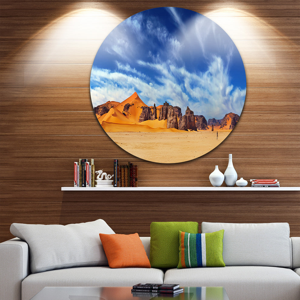 Sahara Desert Panorama, Photography Disc Metal Wall Art, 38"