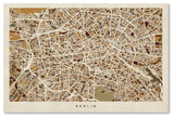 "Berlin, Germany Street Map" Canvas Art by Michael Tompsett