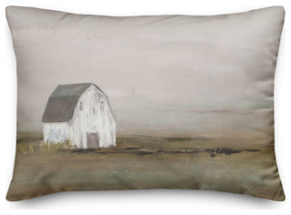 Barn In Fog 20 x 14 Spun Poly Pillow