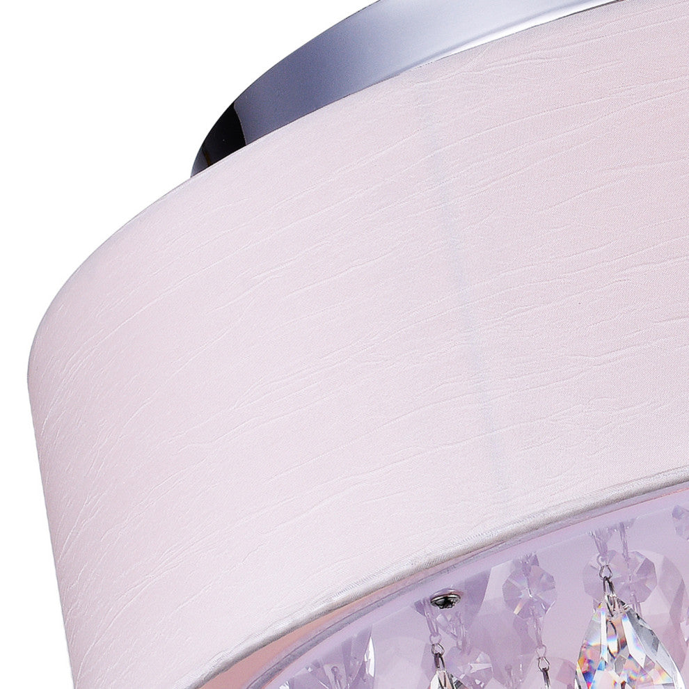 Dash Drum Shade Flush Mount, Off White, 14"