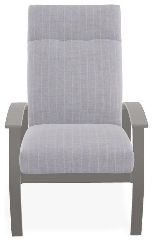 Belle Isle Cushion Outdoor Armchair, Ticking Fog/Warm Gray