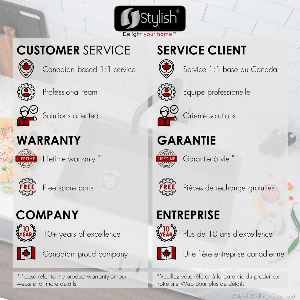 Stylish 28" Dual Mount Single Bowl Gray Granite Kitchen Sink