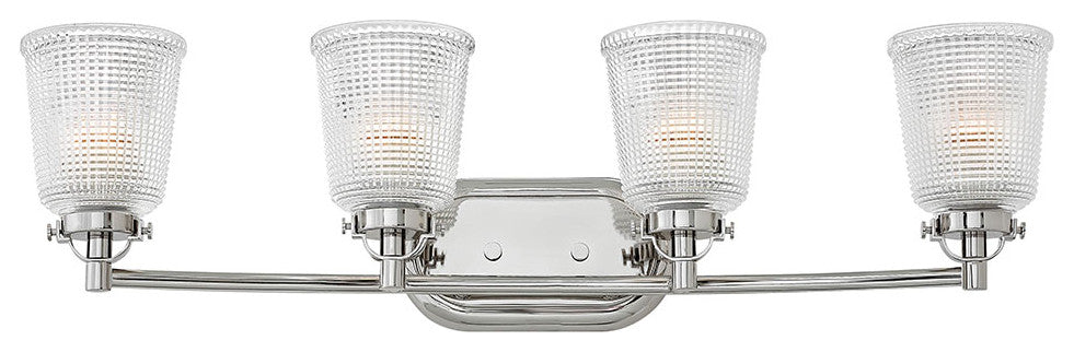 Hinkley Bennett Four Light Vanity, Polished Nickel