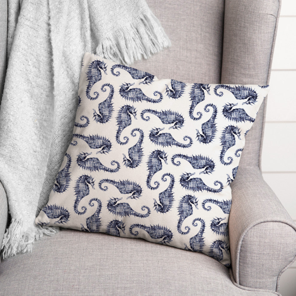 Seahorse Pattern 18x18 Indoor / Outdoor Pillow