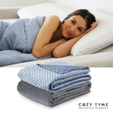 Cozy Tyme Kofi Weighted Blanket, Light Blue, 48"x72", 15LB