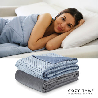 Cozy Tyme Kofi Weighted Blanket, Light Blue, 48"x72", 15LB
