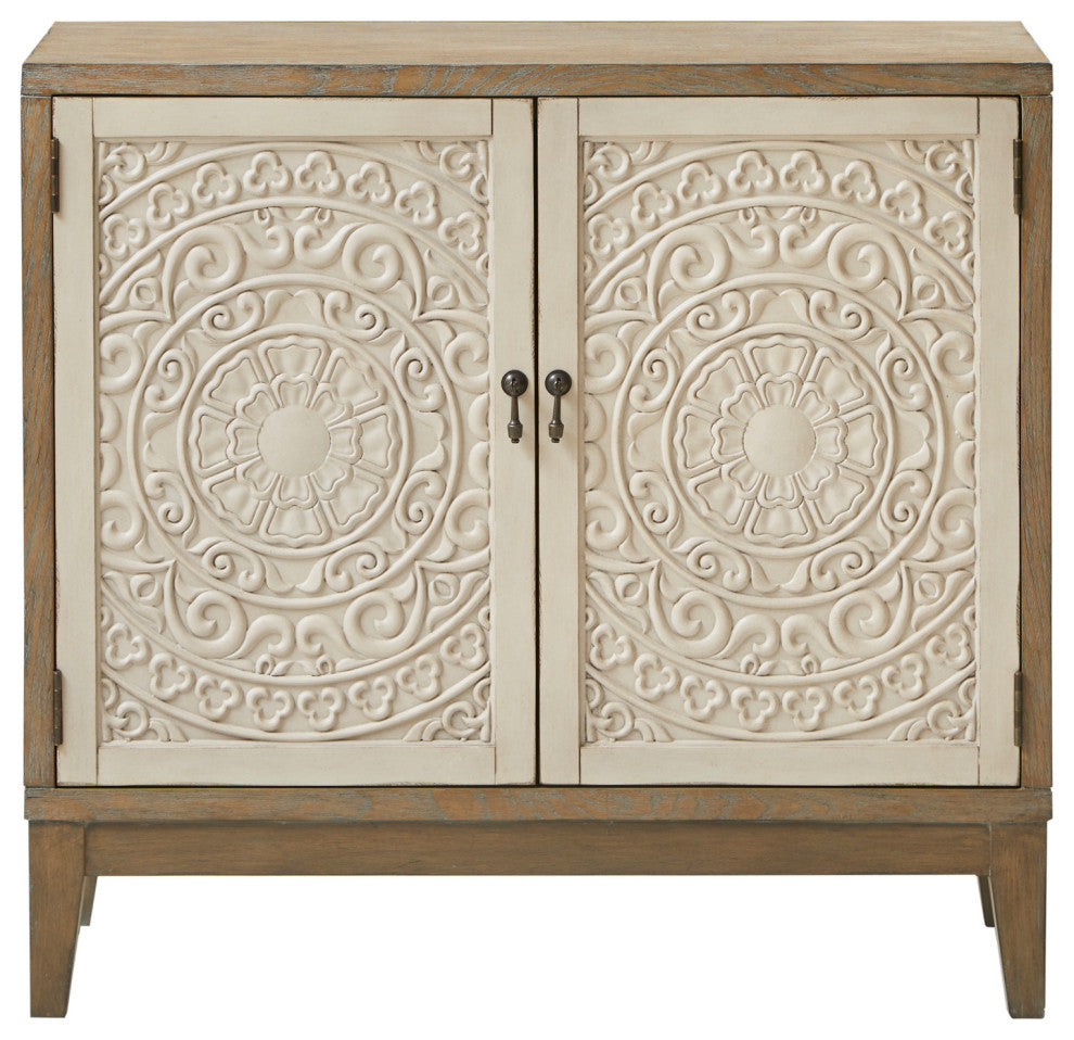 Madison Park Reclaimed Walnut Floral Details Accent Chest
