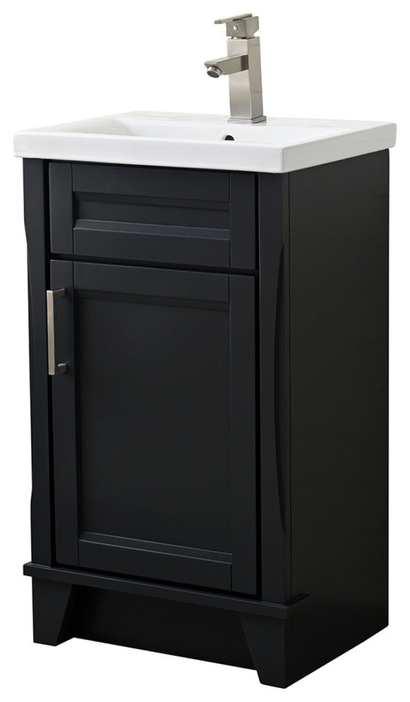 20" Single Sink Vanity With White Ceramic Sink Top, Dark Gray