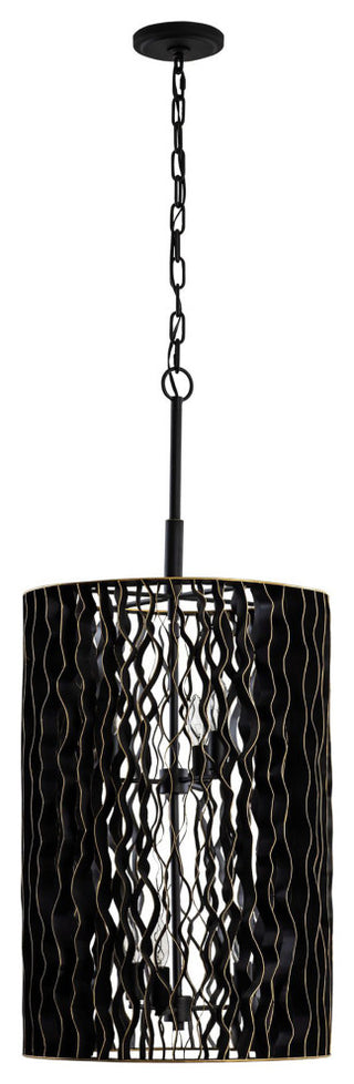 Estela 6-Lt Foyer - Matte Black/French Gold