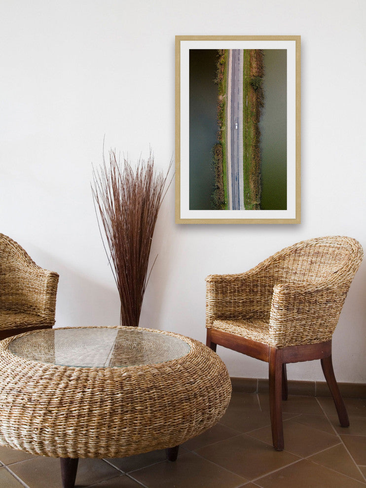 "Lanes Across Water" Framed Print by Karolis Janulis