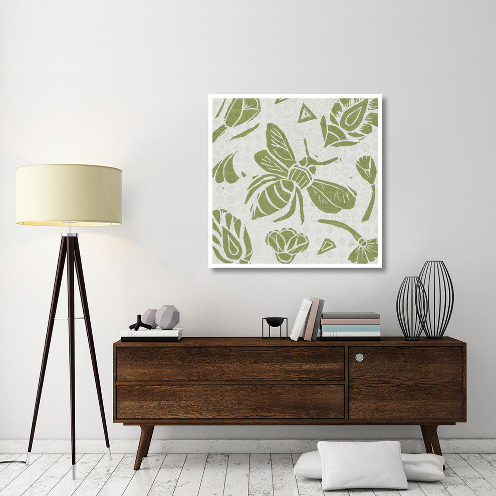 "Nordic Woodcut VI" Digital Paper Print by Daphne Brissonnet, 42"x42"