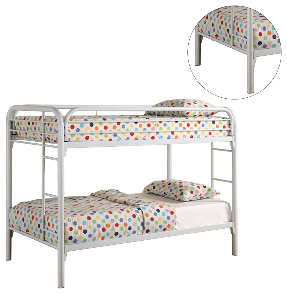 Twin Over Twin Bunk Bed, White