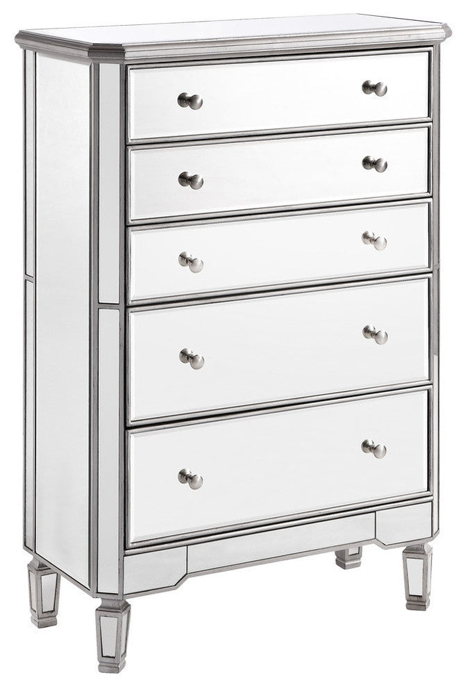 Chamberlan Clear Mirror 5 Drawer Cabinet