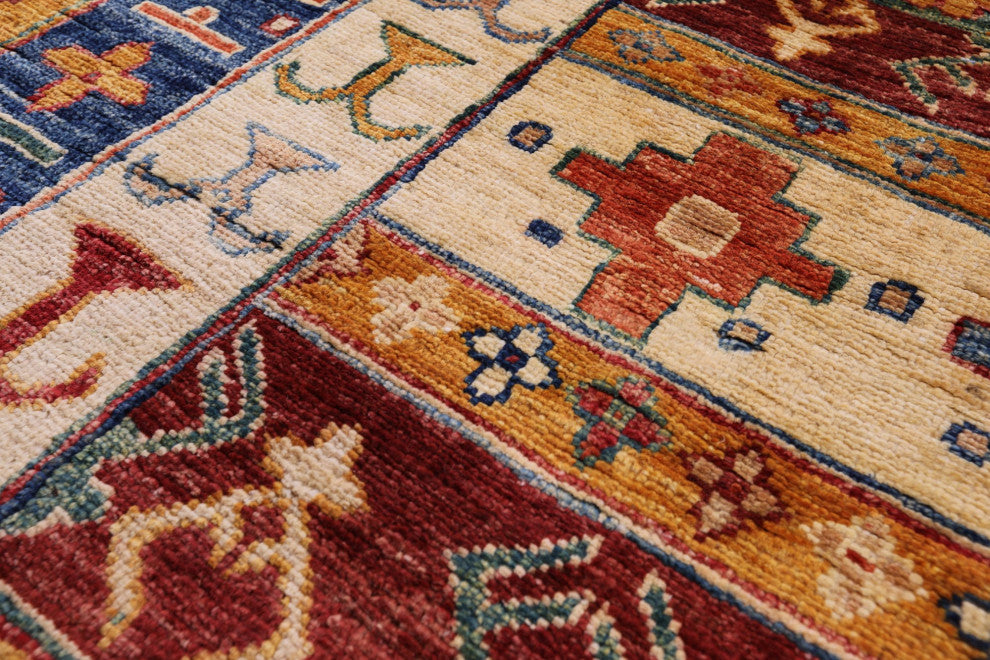 5' 6" X 7' 9" Hand Knotted Super Kazak Wool Rug Q11077