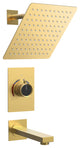 2 Function Shower System Tub & Shower Faucet, Brushed Gold
