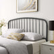 Headboard, Full Size, Metal, Gray, Modern Farmhouse, Bedroom Master