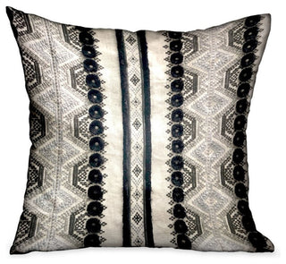 Scandanavian Stripe Black, White Geometric Luxury Throw Pillow 22"x22"