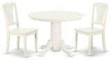 Shav3-Lwh-W 3Pc Round 42"Table And 2 Vertical Slatted Chairs