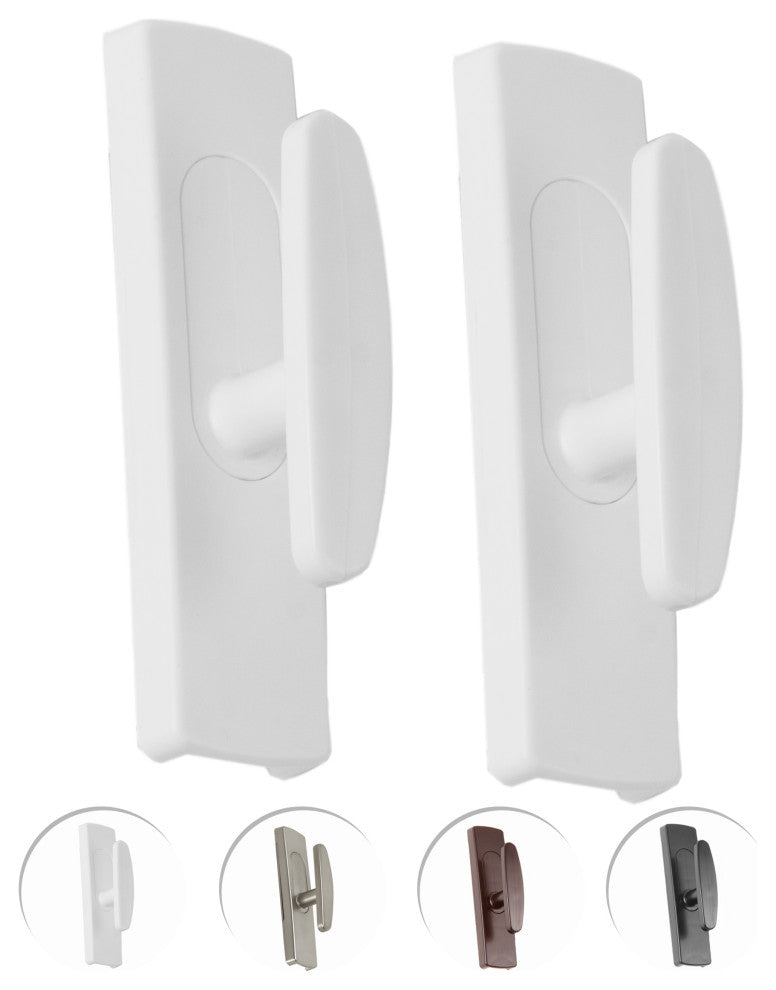 Wall Hooks with Screws, Set of 2, White