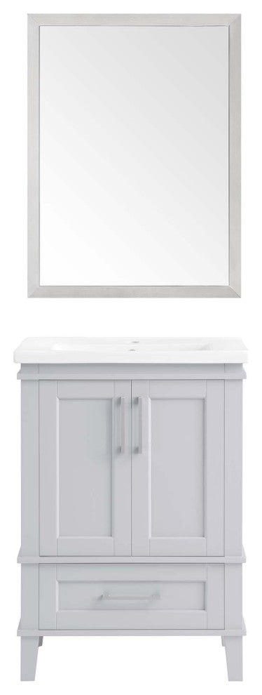 Ove Decors Brighton 24" Single Sink Vanity, Dove Gray With Nickel Hardware