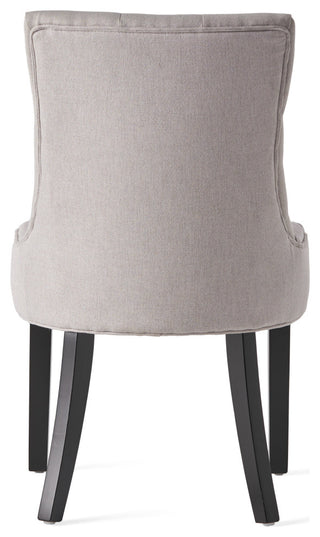 GDF Studio Stacy Fabric Diamond Tufted Back Dining Chairs, Set of 2, Light Gray