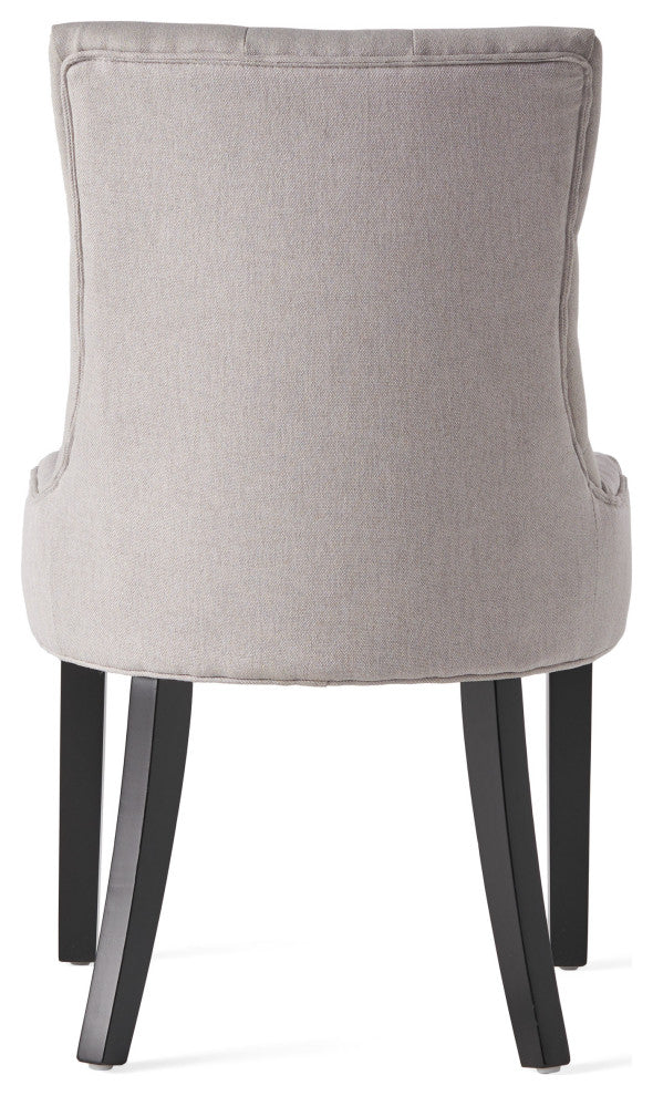 GDF Studio Stacy Fabric Diamond Tufted Back Dining Chairs, Set of 2, Light Gray