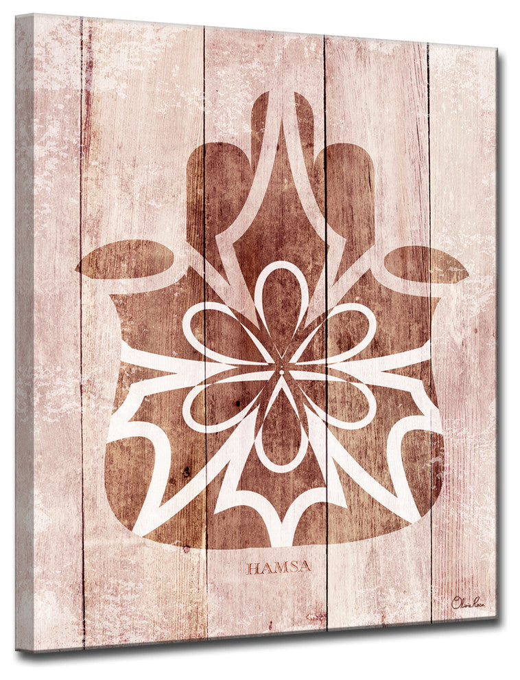 Ready2HangArt Inspirational 'Hamsa Hand III' Wrapped Canvas Wall Art