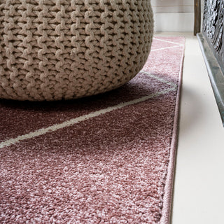 Cole Minimalist Diamond Trellis Rose/White 2'x8' Runner Rug