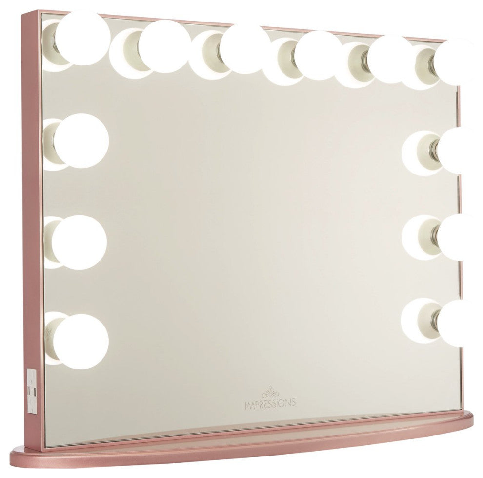 Hollywood Glow Plus Vanity Mirror, Rose Gold, Frosted Bulbs, Non-Bluetooth