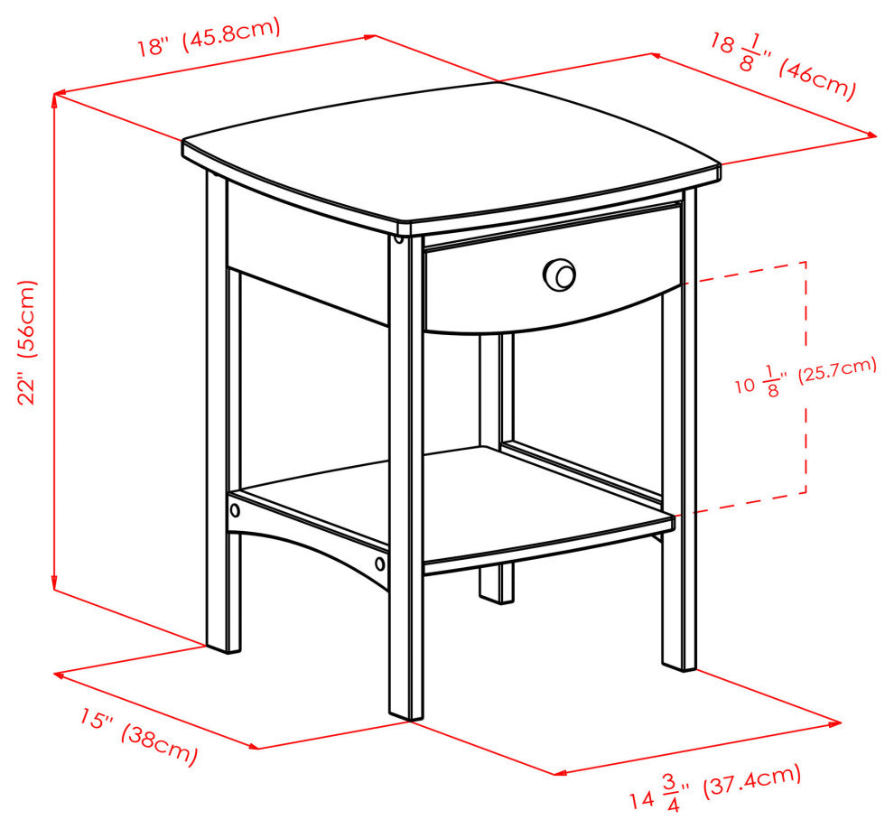 Claire Curved Accent Table, Nightstand, Natural