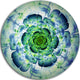 Blue Mandala Fractal Flower, Floral Disc Metal Wall Art, 36"