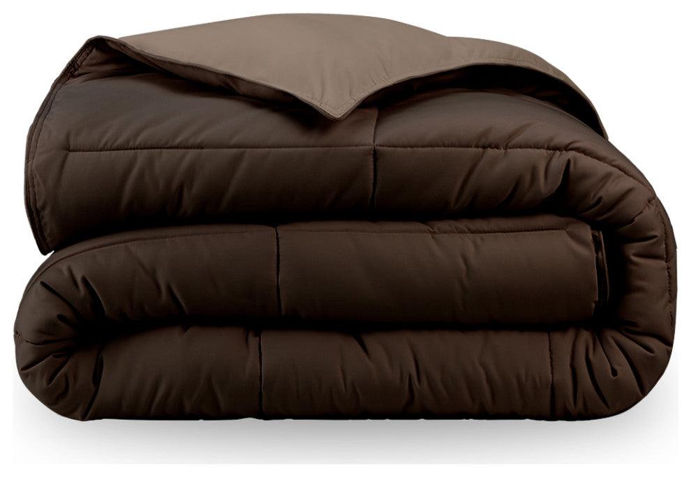 Bare Home Reversible Bed-in-a-Bag, Cocoa/Taupe, Cocoa, King