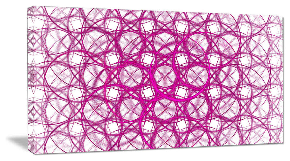 Pink Unusual Metal Grill, Oversized Abstract Canvas Wall Art, 60x28