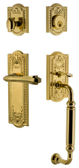 Meadows Plate C Grip Entry Set Fleur Lever, Lifetime Brass, 2-3/4", Right