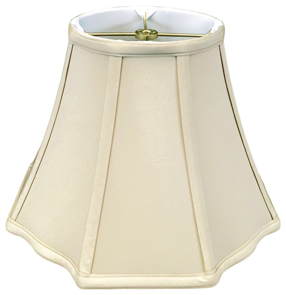 Royal Designs Flare Bottom Outside Corner Scalloped Basic Lamp Shade, Beige, Bei