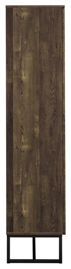 Coaster Farmhouse Wood 2-Door Accent Storage Cabinet with Metal Base in Oak
